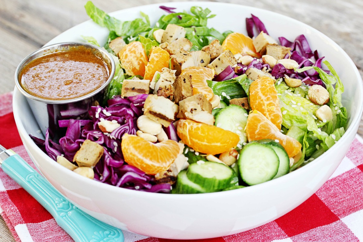A Photo Of Vegan + Gluten-Free Chinese Chicken Salad | Julie's Kitchenette