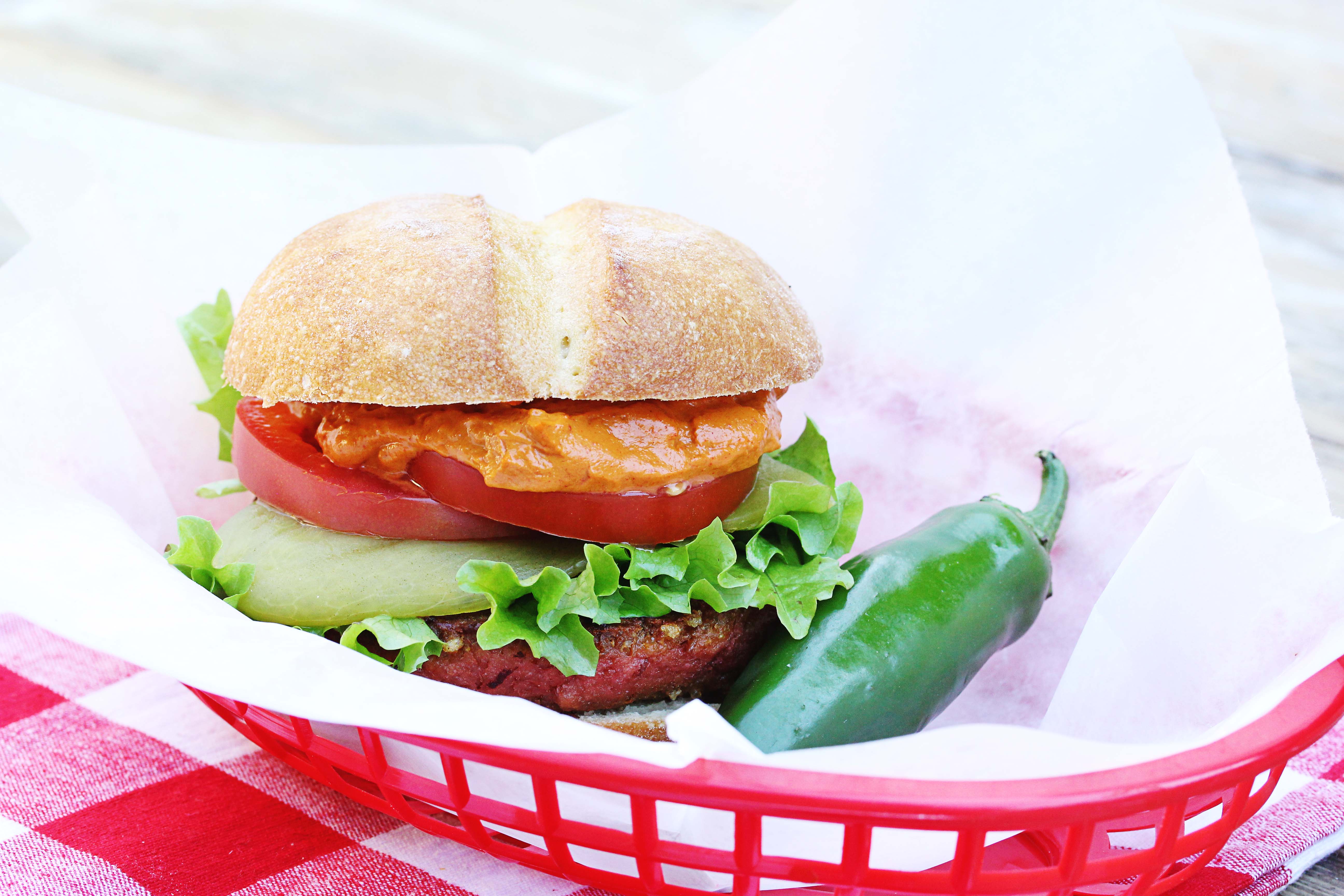 A photo of Vegan Gluten-Free Chipotle Burger | Julie's Kitchenette