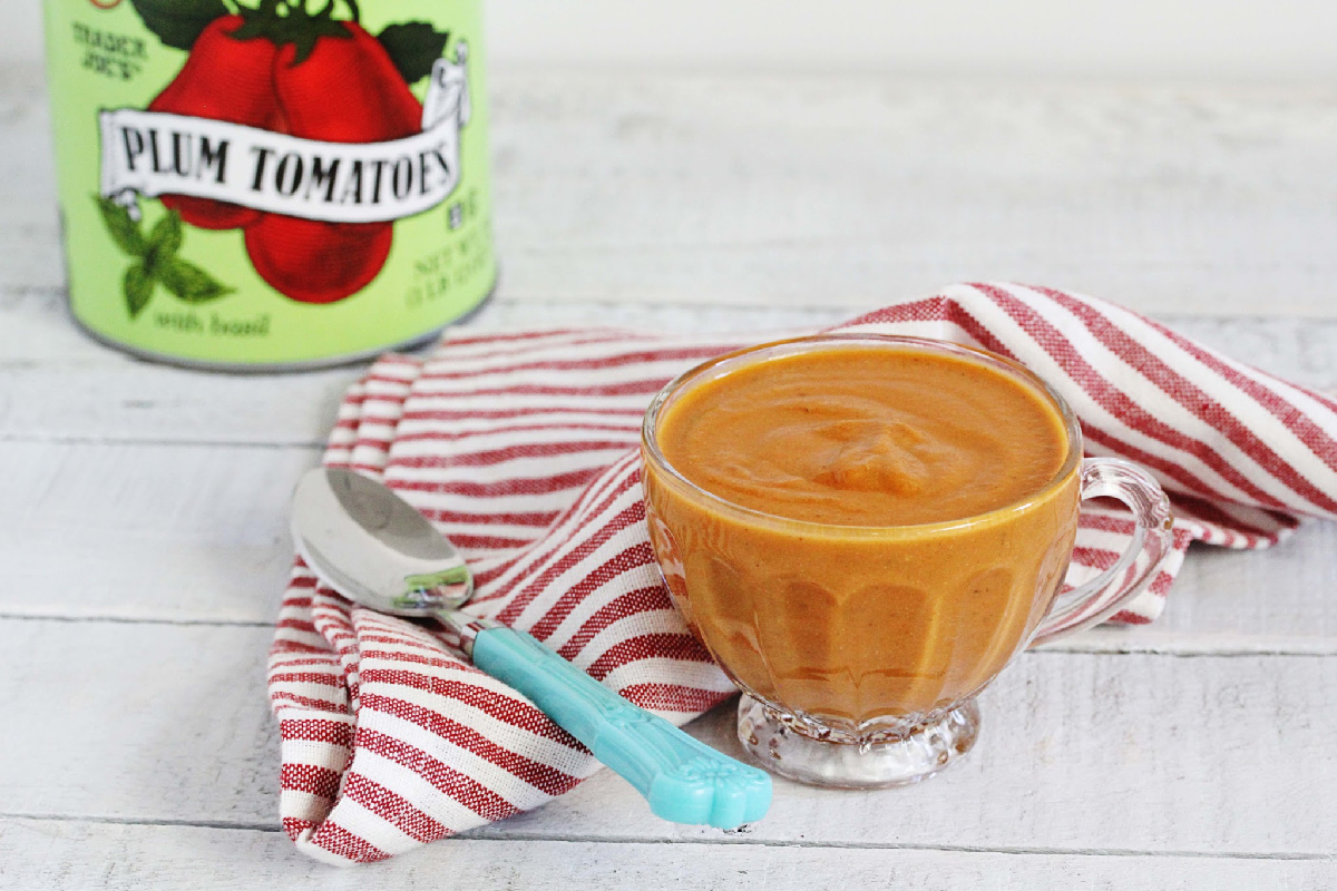 Creamy Vegan + Gluten-Free Tomato Herb Soup | Julie's Kitchenette