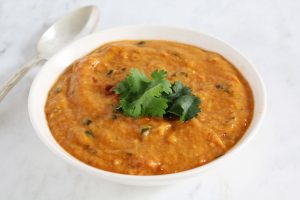 Gluten-free Vegan Red Lentil Curry Soup | Julie's Kitchenette