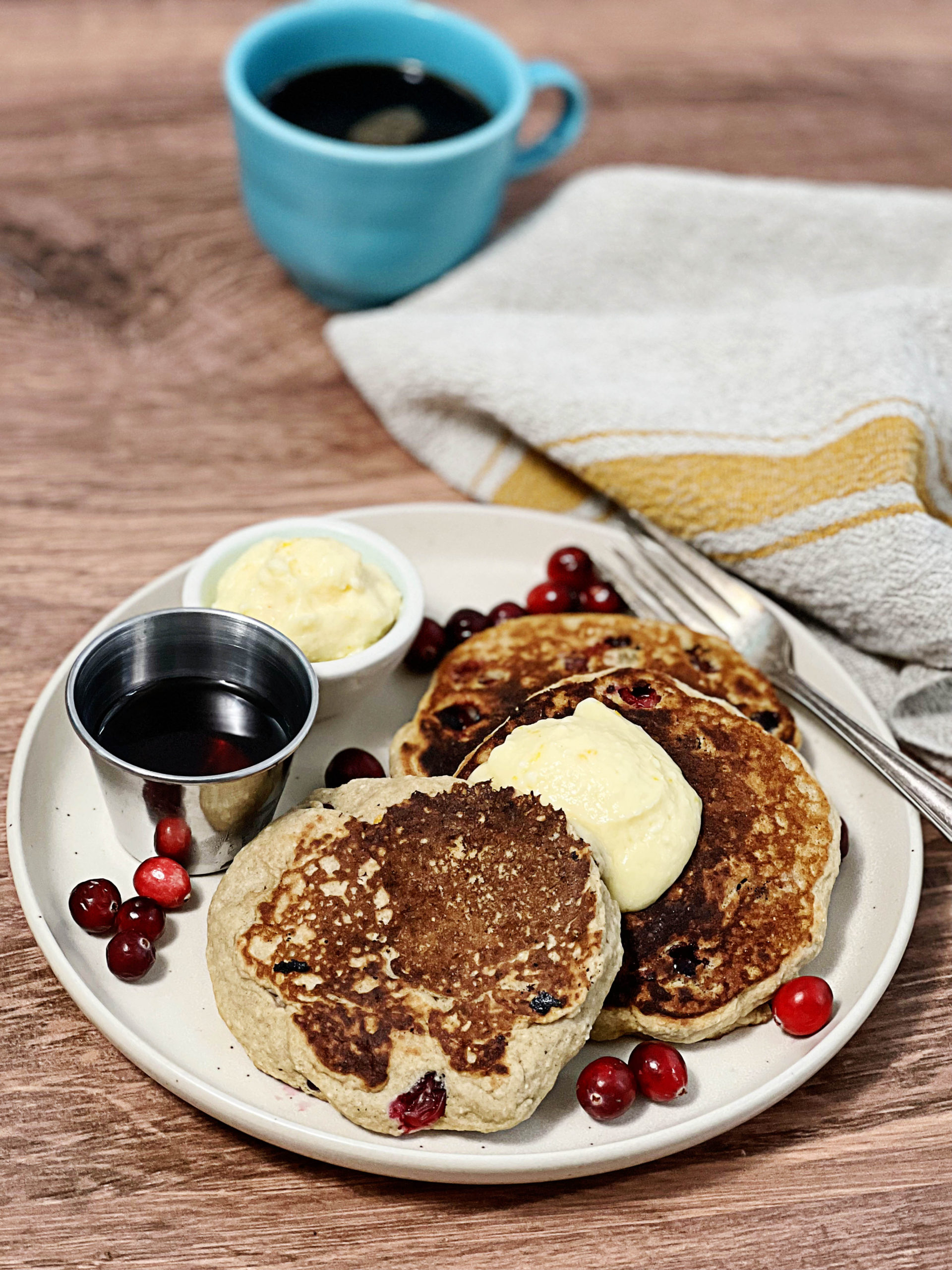Gluten-Free + Vegan Cranberry Pancakes | Julie's Kitchenette