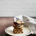 GF + Vegan Chocolate Chip Cookie Bars in the Ankarsrum Mixer | Julie's Kitchenette